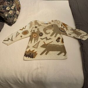 Jennifer Reed tribal print hand knitted sweater